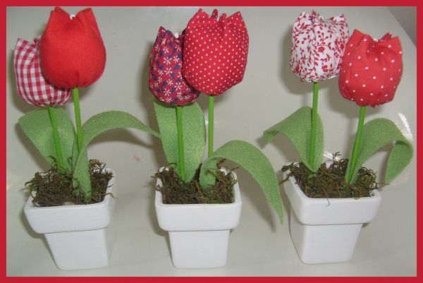 Trio de tulipas vermelhas
