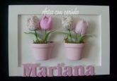 Quadro com tulipas com o nome